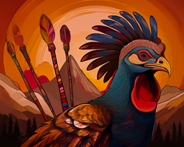 turkey and atlatls, the 2025 t-shirt contest winning design by Alisha Stearman