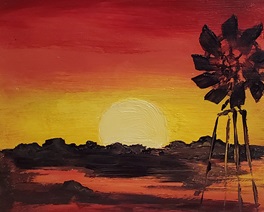 Texas sunset painting