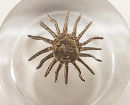 The Sun King symbol was part of the royal emblem of King Louis XIV. Museum of the Coastal Bend Victoria, TX