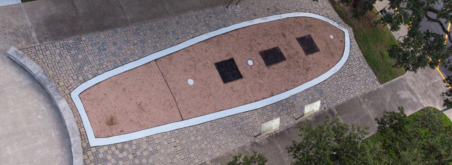 Shpwreck outline at the Museum of the Coastal Bend in Victoria, TX