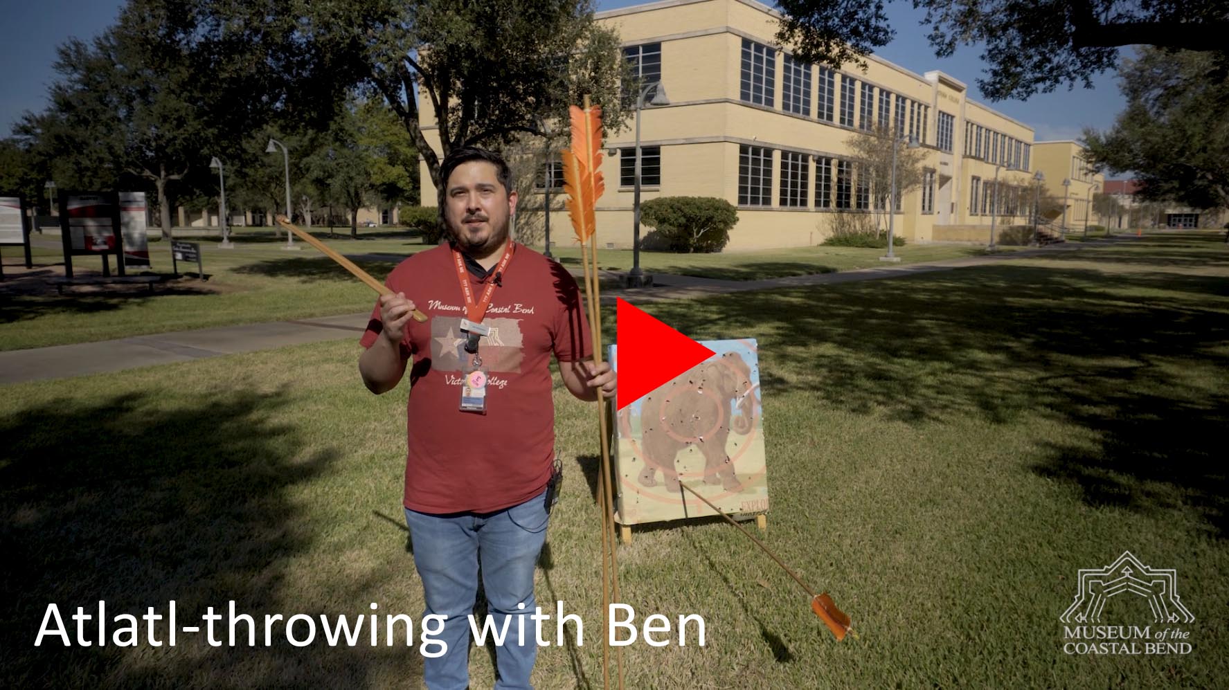 Atlatl-throwing with Ben