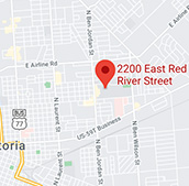 Small map centered on 2200 East Red River Street